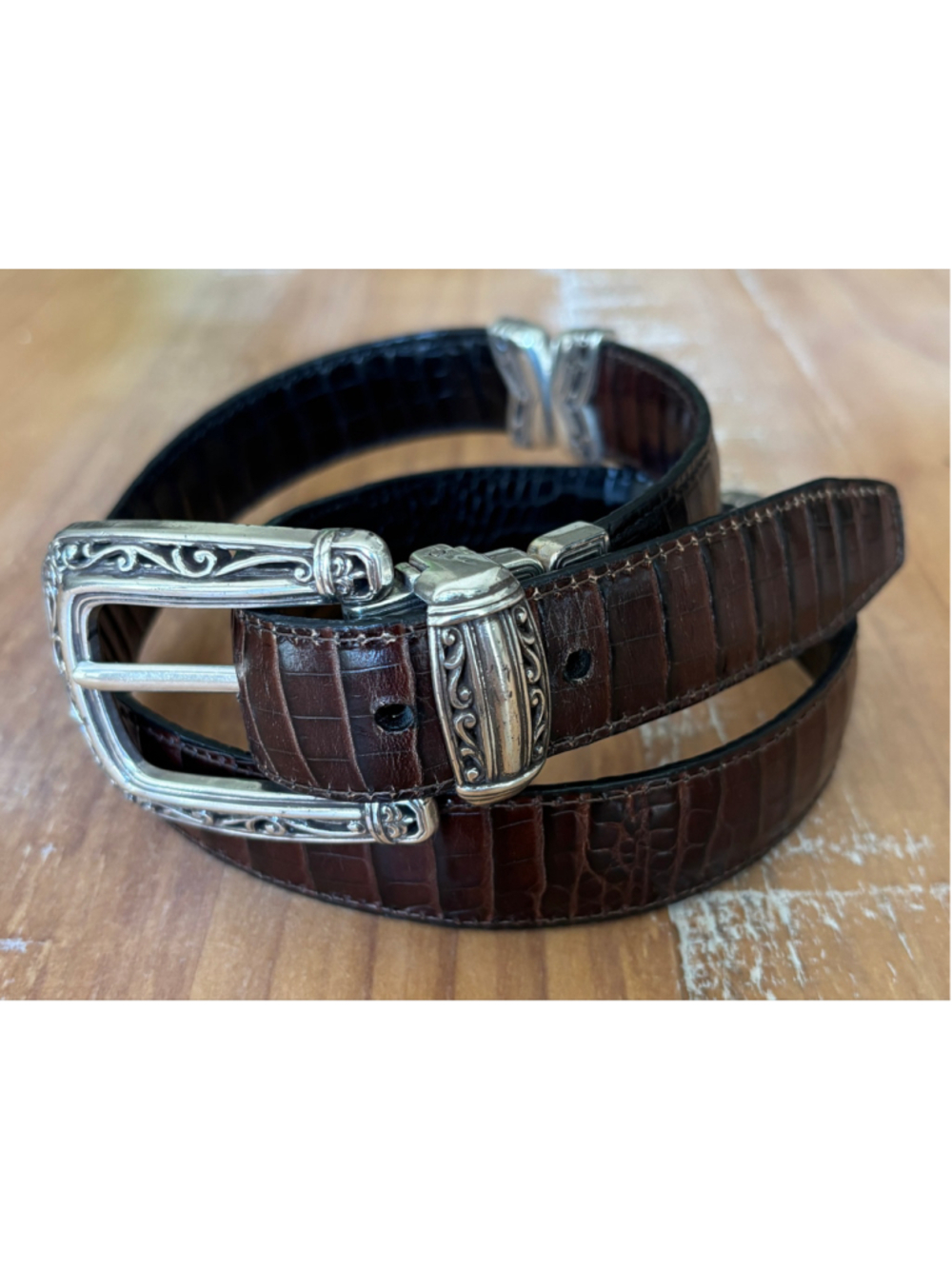VTG Brighton belt brwn & blk reversible SZ S 28 classic old money